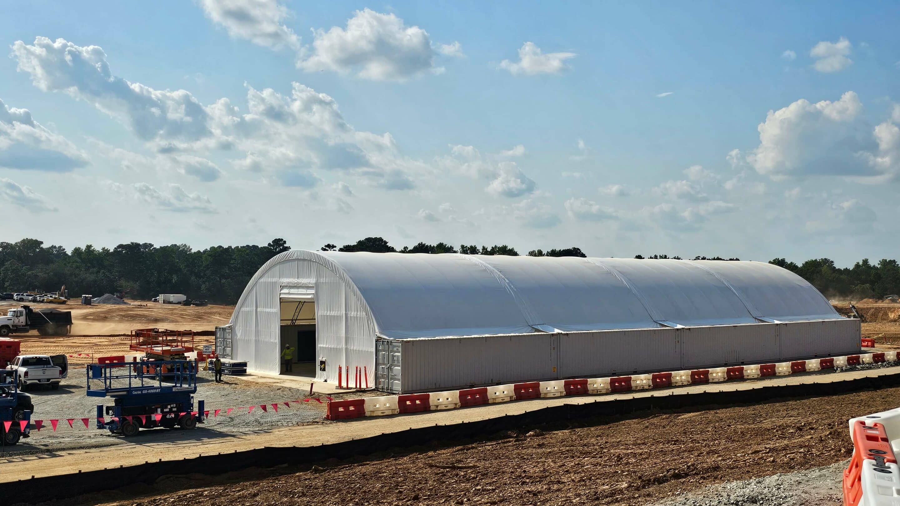 Container Canopies engineered jobsite canopy for data center construction